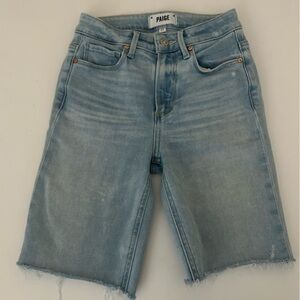 PAIGE Light Blue Wash Cotton Blend Cutoff Denim Jean Shorts Size 23